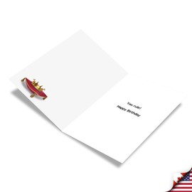 NobleWorks -1 Funny Birthday Greeting Card for Women, Mother, Wife, Sister, Girlfriend with 5 x 7 Inch Envelope (1 Card) Humor Princesses Notecard for Her, Needs A Crown Birthday 5581