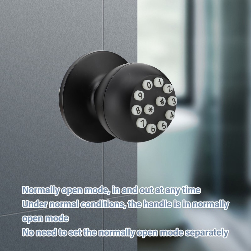 Keypad Door Knob with Lock and Key Round Ball Electronic