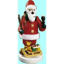Santa with Sled German Christmas Incense Smoker
