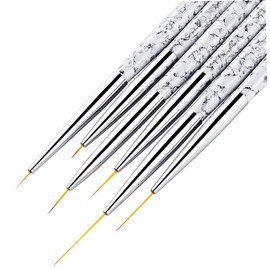 SAFIGLE 3pcs Nail Art Brushes Set Marbling Handle Nail Painting Pens for Fine Detailing for Salon Home Manicure