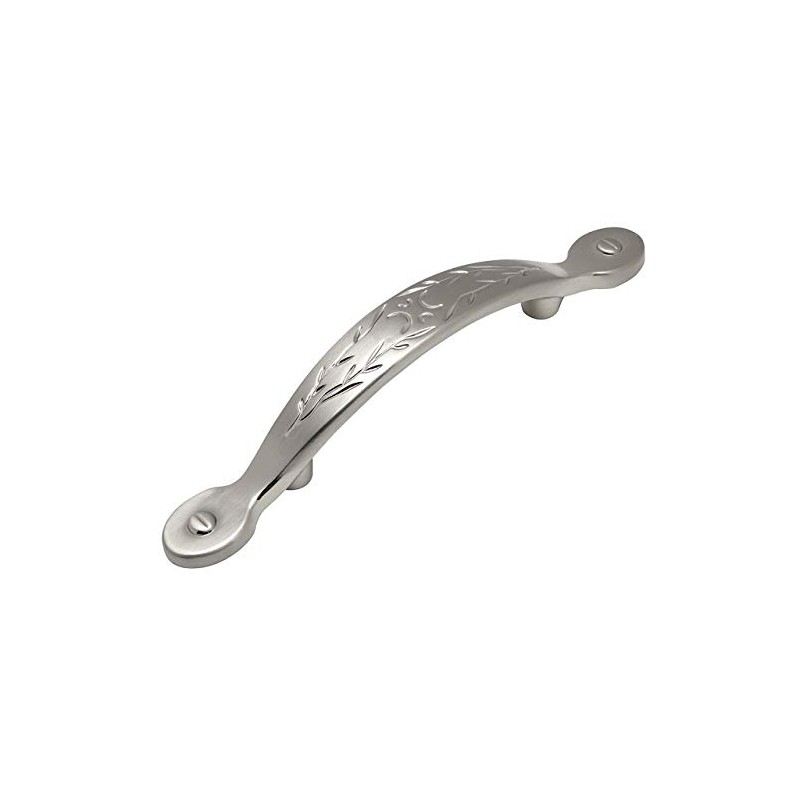 25 Pack - Cosmas 465SN Satin Nickel Leaf Design Cabinet