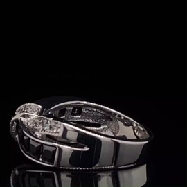 Marimor Jewelry 1.75 Ct Jet Black & Clear Zirconia Stainless Steel Fashion Ring Womens Sz 5-10 - 8