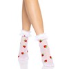 Leg Avenue Women's Strawberry Polka Dot Ruffle Top Anket Socks,