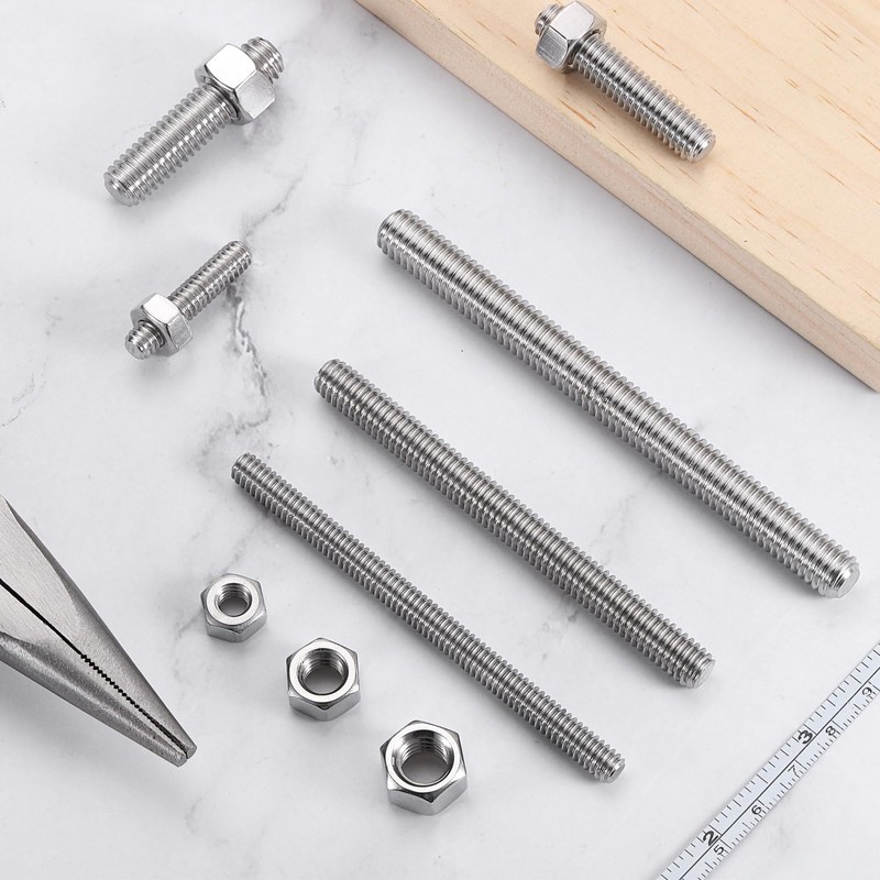 sourcing map 5/16"-18 Fully All Threaded Rod, 2 Pcs 304