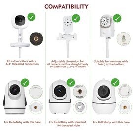 Baby Monitor Floor Stand Compatible with HelloBaby, Nanit Pro, Infant Optics, Babysense, Owlet, Baby, Bonoch, Adjustable Height from 37.4-69, Universal Baby Camera Stand Mount, Safety for Nursery