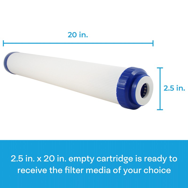 SpiroPure 20x2.5 Empty Refillable Filter Cartridges with Polyester Pads (Case