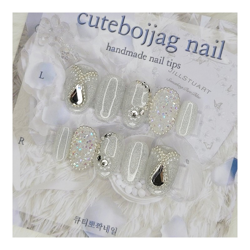 Wedding pixie handmade nail tips - Paddy B / 웨딩
