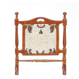 Melody Jane Dollhouse Victorian Fire Display Miniature JBM Walnut Protection Fireplace Accessories