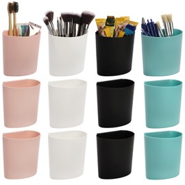 Lyellfe 12 Pack Hanging Cup Holder, Hanging Bucket for Rolling Cart, Small Plant Container with Drain Hole, Desktop Cleaning Trash Organizer for Home, Office, Kitchen