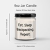 Backpacking Vanilla Soy Candle Gift for Men Friends Family, Eat