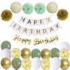 Happy Birthday White Gold Birthday Party Decoration Set Birthday Garland