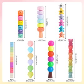 CNYMANY 7 packs (38 pcs) Mini Highlighter Pens, Pastel Colourful Highlighter Cute Stackable Kawaii Marker Pens for Writing Drawing Office School Supplies Stationery