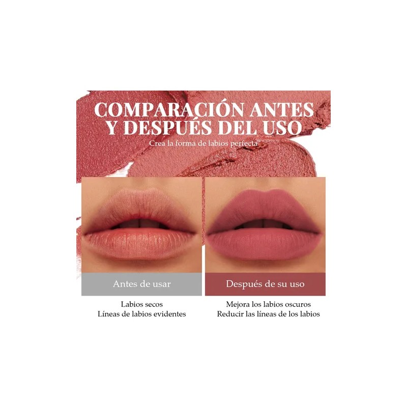 Set De 6 Labiales Handaiyan Lápiz Labial Color Rojo Mate