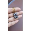 Sairahaz Jewelers Rice Freshwater Black 2 Pearl Dangle Hoops Earrings