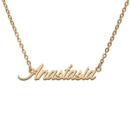 Anastasia Name Tag Necklaces for Her His Friends Familys Relationship Memory Jewelry Gift