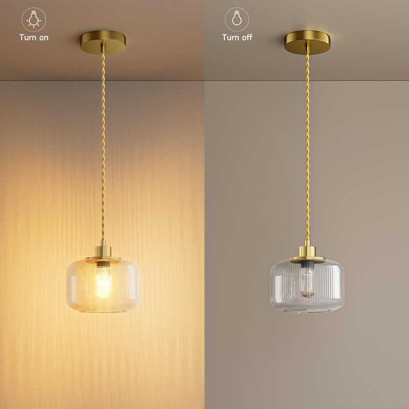 Karjoefar Pendant Light, 110V Pendant Lamp with E26 7W LED