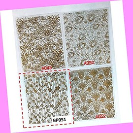 Embossed 3D Nail Stickers Gold Blooming Flower Nail Art Tips Decoration Bp051 for Nails Design Nail Art Stickers Decals Supplies Manicure Tips Sticker Colorful for Nail Decorations