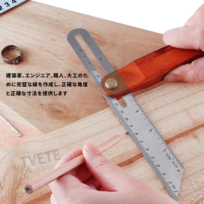 TVETE Bevel Angle Finder T Bevel Gauge Angle Protractor T-Ruler