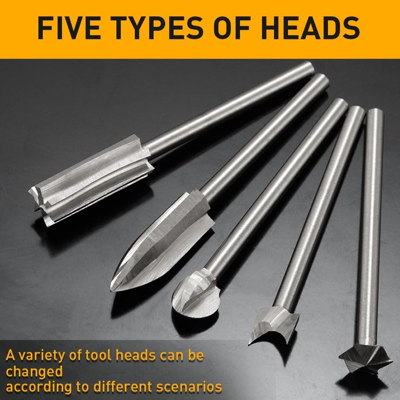 Wood Carving Drill Bits Set Compatible with Dremel Rotary Tool