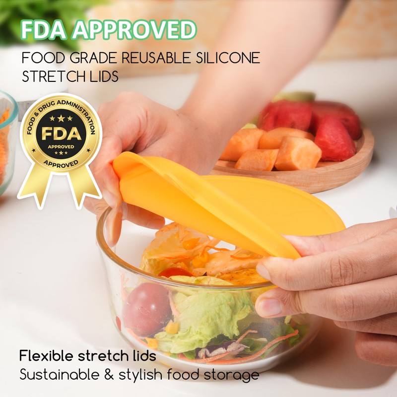 4 Cup Round Silicone Storage Cover Lids Replacement for Anchor