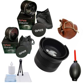 55MM Deluxe Lens Kit Included .35X FishEye Lens + Wide Angle Lens with Macro + 2X Telephoto Lens & Cleaning Kit for Nikon D3200,D5000,D3000,D5100,D3100,D7000,D4,D800,D800E Digital SLR Cameras (55MM)