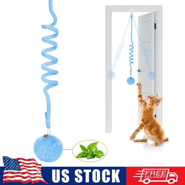 Unbranded Cat Teaser Rope Toy with Bell Hanging Elastic Swing
