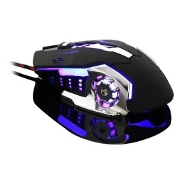 Mouse Gamer Óptico Asiatodo MO21 de 3200 dpi, Negro Con Cable