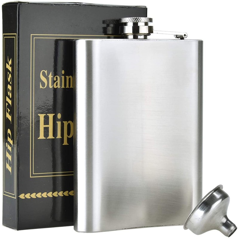 DealKits 2 X stainless steel hip flask & funnel 8