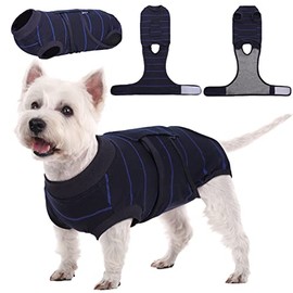 Kuoser Recovery Suit for Dogs Cats After Surgery, Pet Recovery Onesie Calming Shirt Dog Abdominal Wounds Bandages, Anti-Licking Pet Surgical Snugly Suit, Substitute E-Collar & Cone