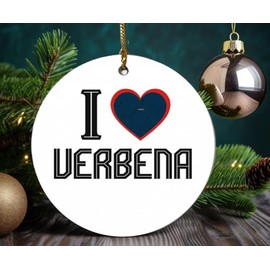 Christmas Ornament Verbena Alabama Ornament Tree Holiday Keepsake Unique Travel Souvenir Gift for Family Friends 3" White