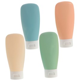 Beavorty 4pcs Refillable Travel Bottles Leakproof Plastic Containers for Cosmetics Portable Storage for Sunscreen Liquid Soap for Camping Fitness