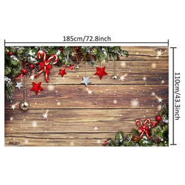 Christmas Wood Wall Backdrop Xmas Rustic Photography Background Snowflake Photo Booth Prop Christmas Party Home Decorations for Winter New Year Eve Party Decoration, 72.8 x 43.3 inch