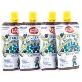 Clement Faugier Chestnut Spread Two Boxes of 4 Pouches Each | Chestnut Jam Pouch | Creme De Marron Chestnut Puree | Chestnut Paste French | Chestnut Cream, Kosher | Produced For Gourmanity (3 oz x 8, Net Wt. 24 oz)