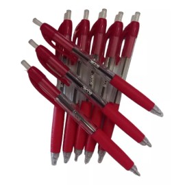 Boligrafo Bolígrafo Retráctil Punto Medio Color Rojo 24pz