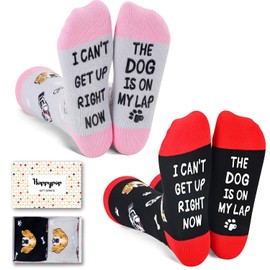 HAPPYPOP Funny Dog Gifts Dog Mom Gifts for Women Gifts for Dog Lovers, Novelty Dog Socks Grandma Socks Gifts for Her