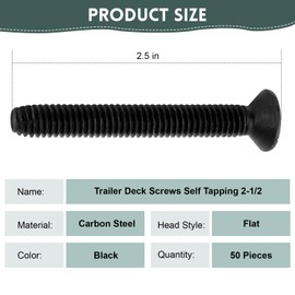 100 Pcs Trailer Deck Screws, 5/16-18 x 2-1/2" Trailer Deck Screws Type F Thread Cutting, Flathead T40 Torx Drive for Trailer Flooring & Metal