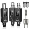 Riworal Wireless XLR Transmitter and Receiver Rechargeable Mic Adapter UHF