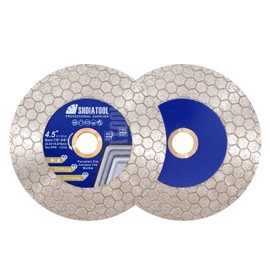 SHDIATOOL Tile Diamond Saw Blade 4.5-inch Cutting Grinding Disc Wheel 115mm for Cutting and Grinding Porcelain Ceramic Granite Marble Artificial Stone (2-Pack)