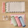 ORTIGIA Cute Scalloped Bathroom Rugs Non Slip Washable, Quick Dry
