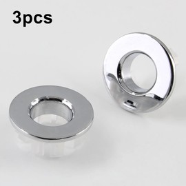 Murtenze 3Pcs Sink Overflow Ring, Sink Basin Trim Overflow Cover Copper Insert in Hole Round Caps for Kitchen Bathroom (Sliver)