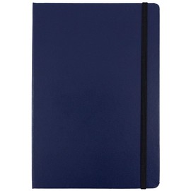 JAM Paper Hardcover Notebook with Elastic Band - Large Journal - 6 x 8 1/2 - Blue - 100 Lined Sheets - Sold Individually