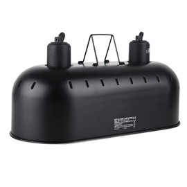 DXOPHIEX 15inch Dual Reptile Light Fixture, Max 150W Dual Reptile Heat Lamp with Separate Switches, Double Dome Lamp UVB Light Fixture for Bearded Dragon, Turtles, Snake and Lizard Terrarium