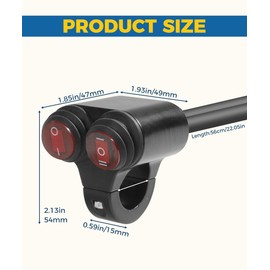 UBOG ATV Light Switch,12V Waterproof ATV Switch,Handlebar Switch,Car Accessories 7/8” Light Bar Switch,Motorcycle Handlebar Switch,Handlebar Double Control Kill Button Switch for Motorcycle ATV UTV