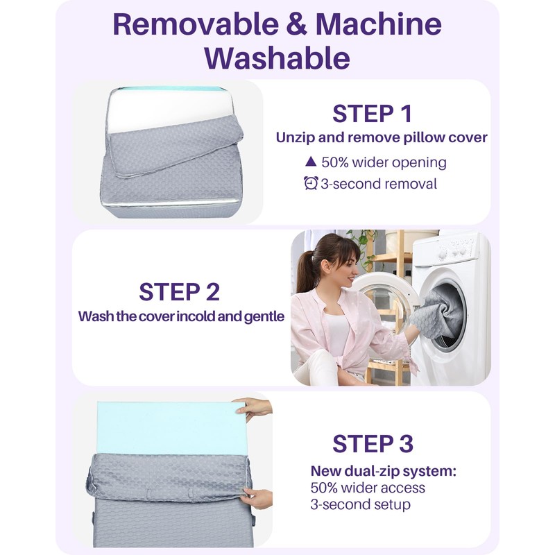 Kekoy Adjustable 9 & 12 Inch Wedge Pillow for Sleeping