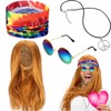 4-Piece Hippie Costume Set with Wig - Large 50lbs Capacity,