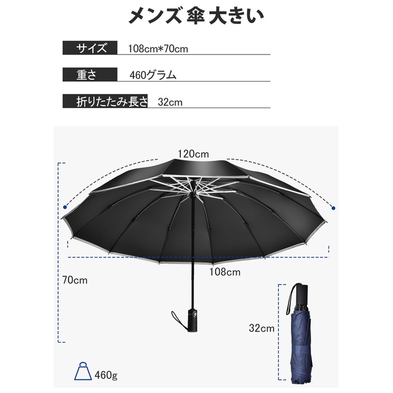 (Reiwa 7 Years New Version) Folding Umbrella, Large Size, 55.1