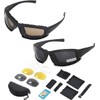 BONFQERT 2 Pairs of Cycling Glasses Mens, Motorcycle Goggles -