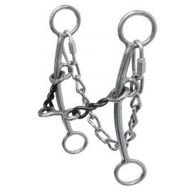 Showman Sweet Iron Twisted Mouth Bit w/Dogbone & Curb Chain