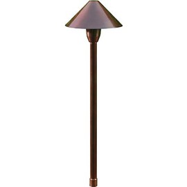 DABMAR LIGHTING LV-LED41-AMB-ABZ Solid Brass Path Light 3.0W Amber JC-LED 12V, Antique Bronze