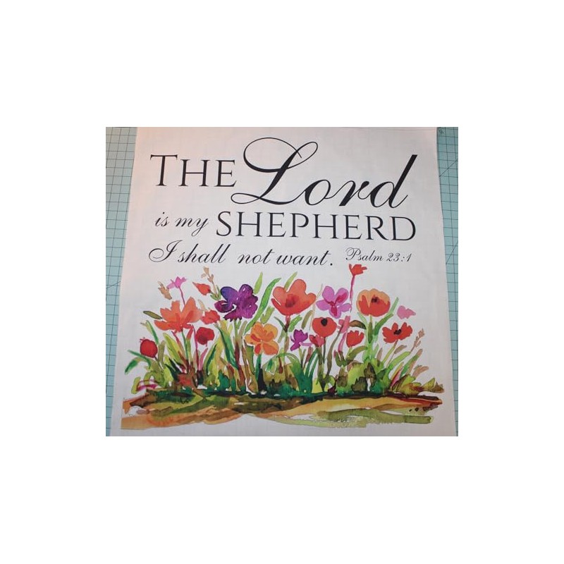 Fabric Panel 16"x16" Bible Verse 100% Cotton Quilting Panel Square